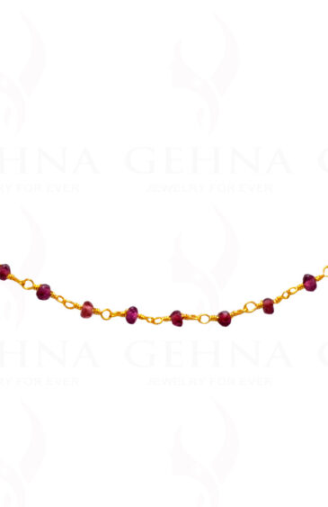 18″ Garnet Faceted Bead Chain In .925 Sterling Silver CS-1009