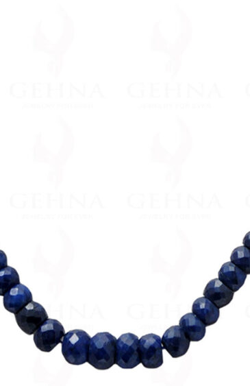 African Blue Sapphire Gemstone Faceted Round Bead Strand NP-1009