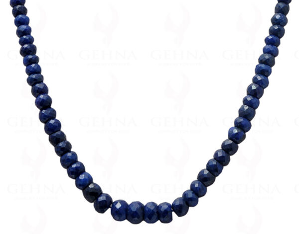 African Blue Sapphire Gemstone Faceted Round Bead Strand NP-1009