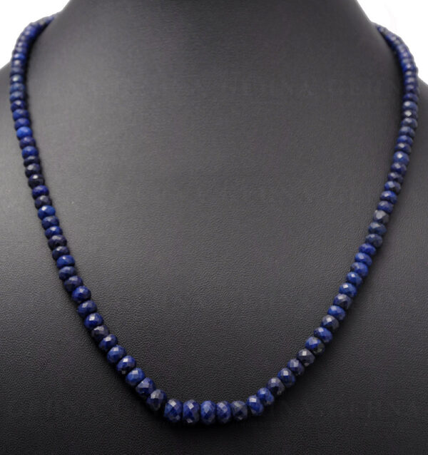 African Blue Sapphire Gemstone Faceted Round Bead Strand NP-1009