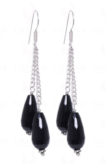 Black Onyx Gemstone Earrings Made In .925 Sterling Silver ES-1010