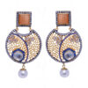 Pearl & Camel Quartz Studded Festive Earrings FE-1010