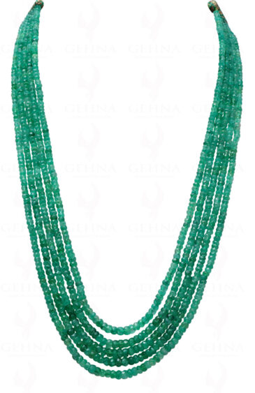 5 Row Necklace Of Emerald Gemstone Faceted Bead Necklace NP-1010