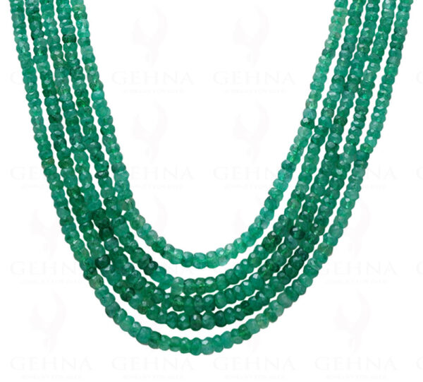 5 Row Necklace Of Emerald Gemstone Faceted Bead Necklace NP-1010