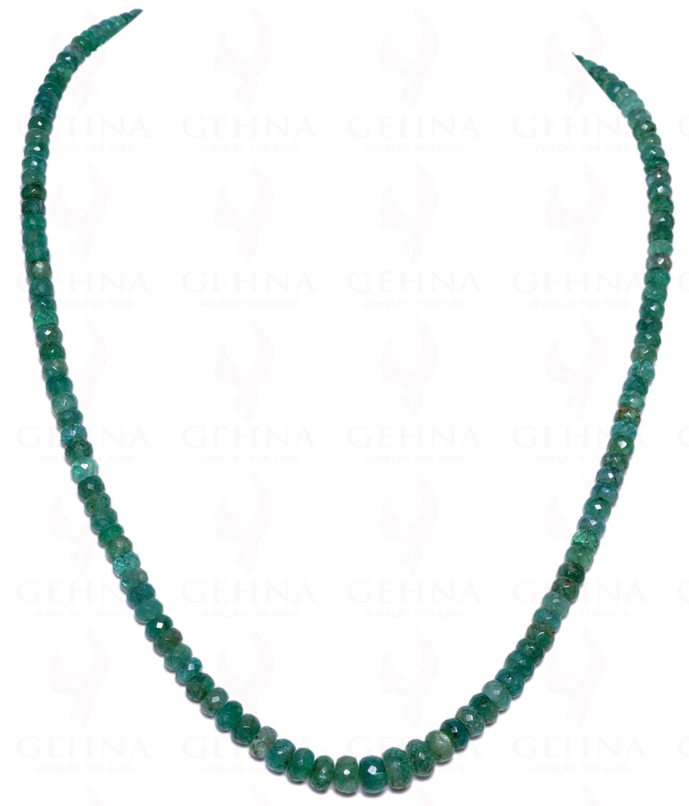 Single Strand Of Emerald Gemstone Round Faceted Bead NP-1011