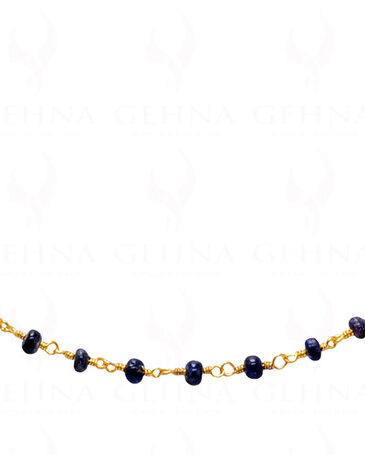 African Mine’S Blue Sapphire Plain Bead Chain – Linked In .925 Silver CP-1011