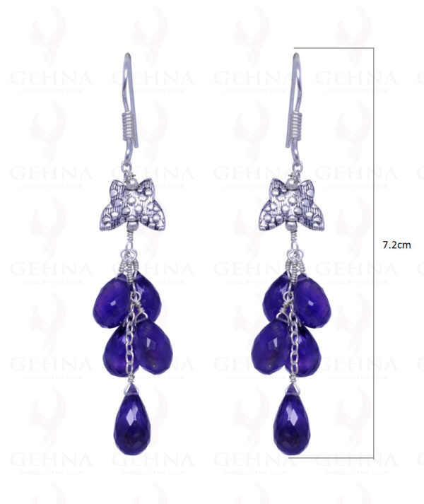 Amethyst Gemstone Faceted Drops Earrings Made In .925 Sterling Silver ES-1011