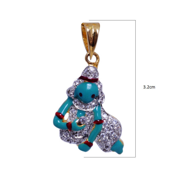 Cubic Zirconia Studded Krishna Pendant With Enamel Work Unisex FP-1011