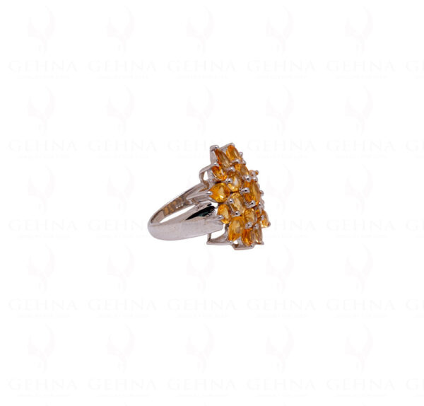 Citrine Gemstone Studded 925 Sterling Silver Cocktail Ring SR-1011