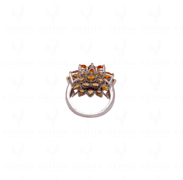 Citrine Gemstone Studded 925 Sterling Silver Cocktail Ring SR-1011