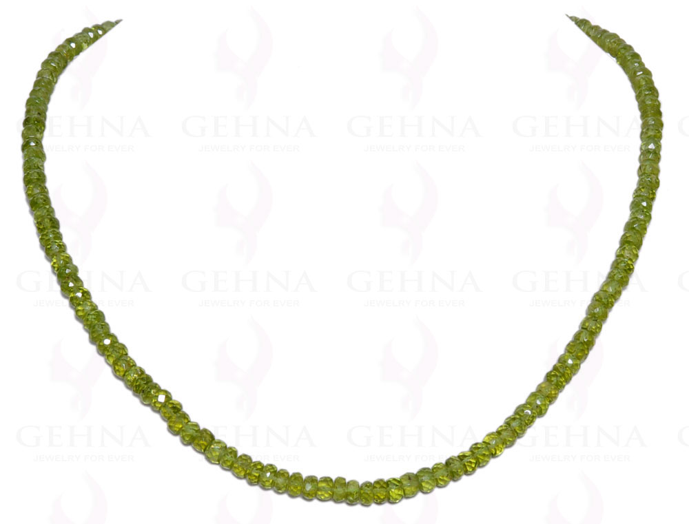 Peridot Gemstone Faceted Bead Stand Necklace NS-1012