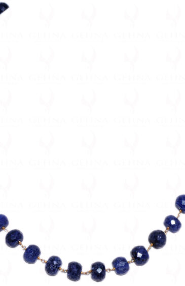 African Mine’S Faceted Blue Sapphire Bead Chain – Linked In .925 Silver CP-1013