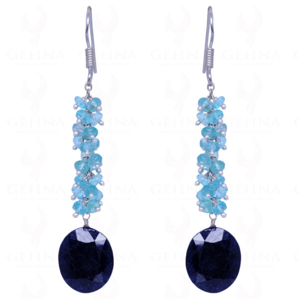 Sapphire & Tourmaline Earrings Made In .925 Sterling Silver ES-1013
