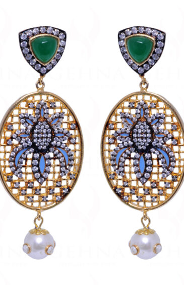 Pearl & Multicolor Onyx Studded Festive Earrings FE-1013