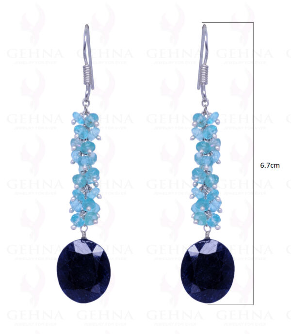 Sapphire & Tourmaline Earrings Made In .925 Sterling Silver ES-1013
