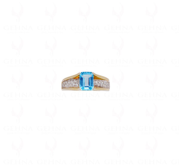 Blue Topaz Gemstone Studded 925 Sterling Silver Ring SR-1013