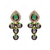 Emerald & White Topaz Studded Tradition Pendant With Emerald Bead Chain FN-1013