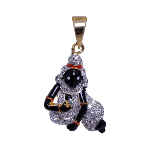 Cubic Zirconia Studded Krishna Pendant With Enamel Work Unisex FP-1014