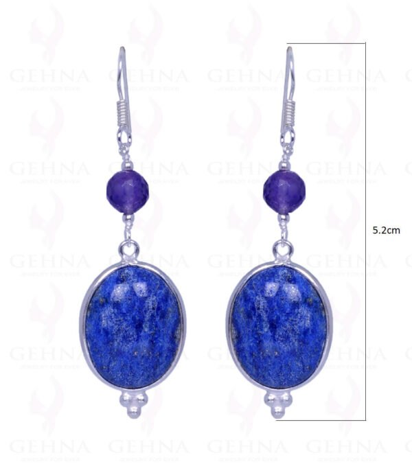 Lapis Lazuli & Amethyst Gemstone Earrings Made In .925 Solid Silver ES-1014