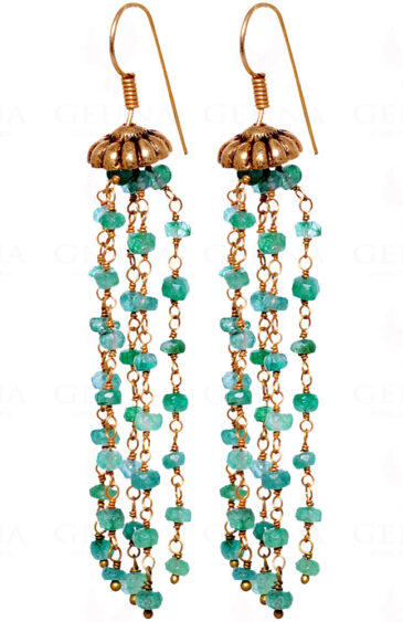 Emerald Gemstone Earrings Made In .925 Sterling Silver ES-1015