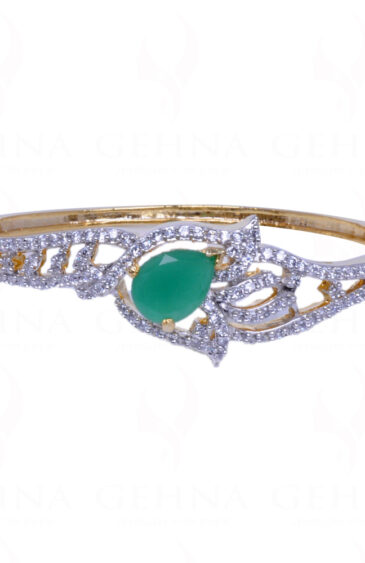 Emerald Pear & Cubic Zirconia Studded Beautiful Bracelet FB-1015