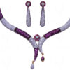 Tourmaline & Simulated Diamond Studded Beautiful Necklace & Earring Set FN-1015