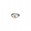 Citrine & White Topaz Gemstone Studded 925 Sterling Silver Ring SR-1015