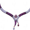 Tourmaline & Simulated Diamond Studded Beautiful Necklace & Earring Set FN-1015