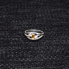 Citrine & White Topaz Gemstone Studded 925 Sterling Silver Ring SR-1015
