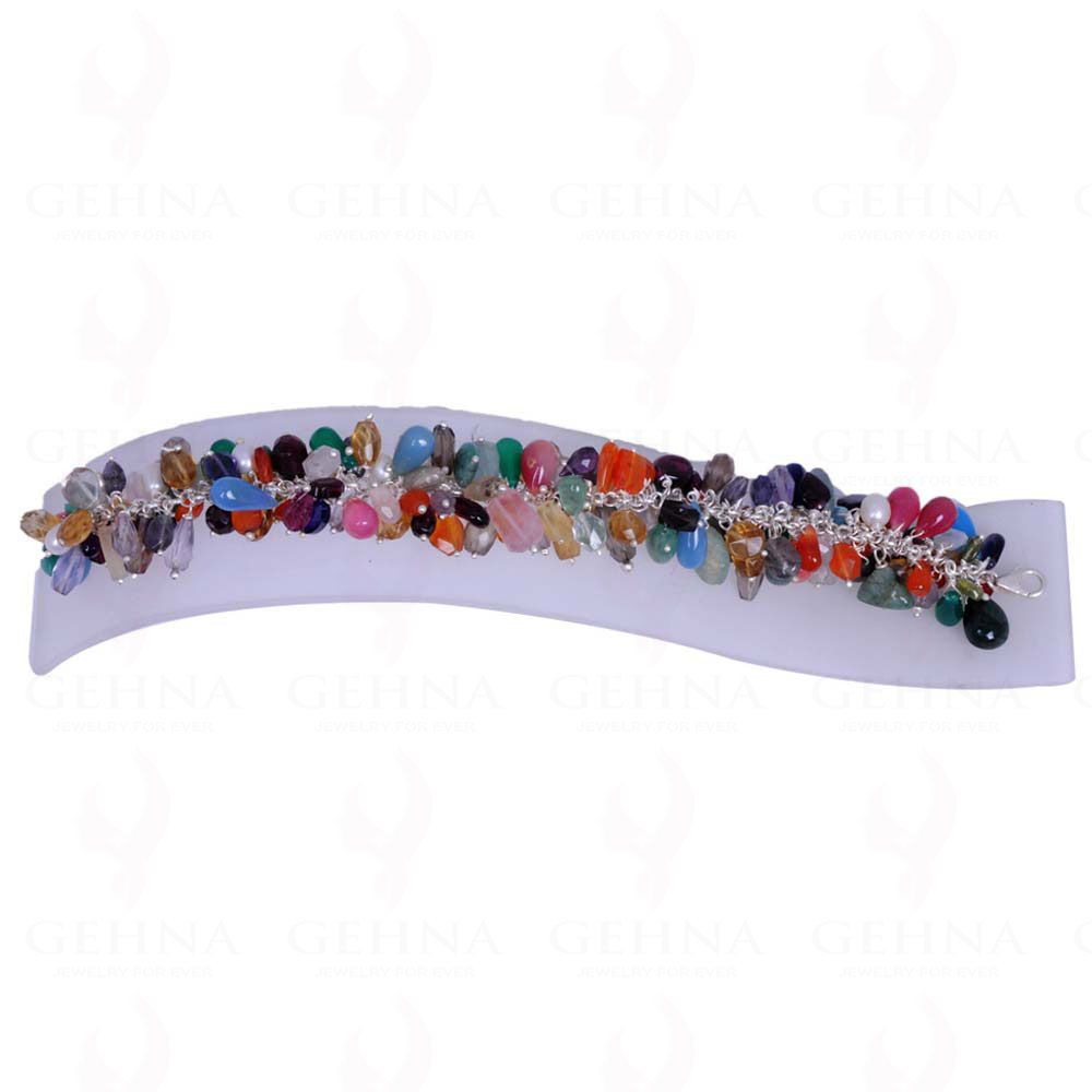 Multi Color Semi-Precious Gemstone Bead Bracelet BS-1016