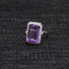 "Aaa" Quality Amethyst Gemstone Studded 925 Sterling Silver Cocktail Ring SR-1016