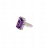 "Aaa" Quality Amethyst Gemstone Studded 925 Sterling Silver Cocktail Ring SR-1016
