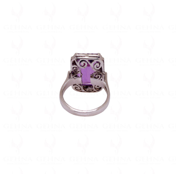 "Aaa" Quality Amethyst Gemstone Studded 925 Sterling Silver Cocktail Ring SR-1016