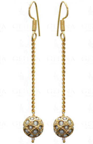 Pearl Studded Jadau Bead Earrings LE01-1017