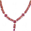 Ruby Studded Beautiful Unique Style Choker Necklace & Earring Set FN-1017