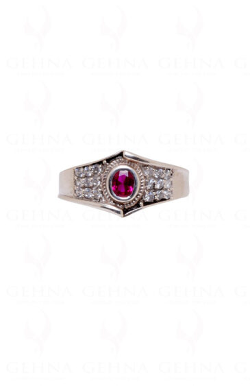 Pink Tourmaline Gemstone Studded 925 Sterling Silver Ring SR-1017