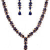 Blue Sapphire Color Stone Studded Enchanting Necklace & Earring Set FN-1018