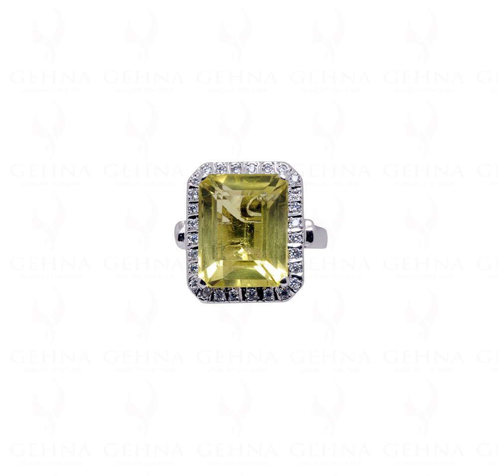 Lemon Topaz Gemstone Studded 925 Sterling Silver Cocktail Ring SR-1018