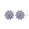 Simulated Diamond Studded Flower Shaped Earrings FE-1018