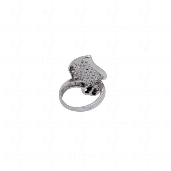 White Topaz Studded 925 Sterling Silver Cocktail Ring SR-1019