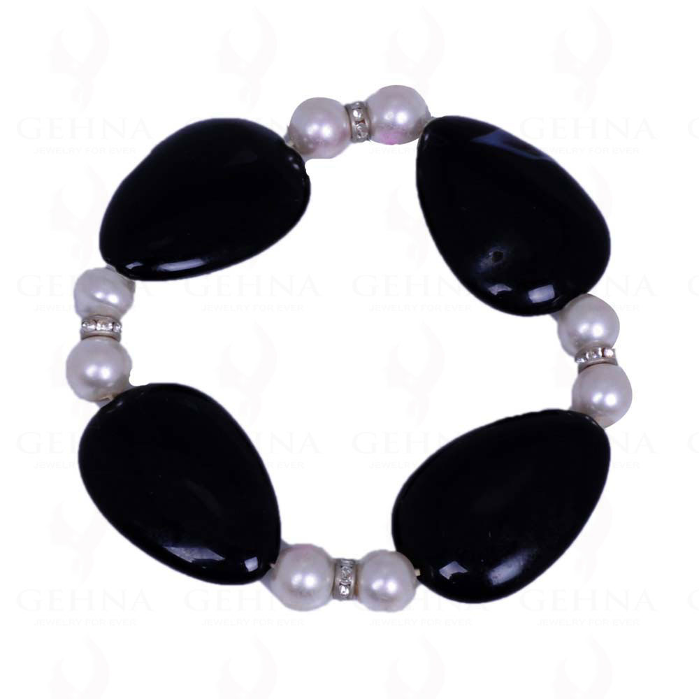 Pearl & Black Spinel Gemstone Bracelet BS-1020