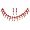 Ruby Stone Studded Beautiful Antique Style Necklace & Earring Set FN-1020