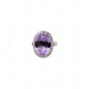 Amethyst & White Topaz Gemstone Studded 925 Solid Silver Cocktail Ring SR-1020