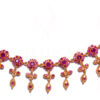 Ruby Stone Studded Beautiful Antique Style Necklace & Earring Set FN-1020