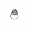 Amethyst & White Topaz Gemstone Studded 925 Solid Silver Cocktail Ring SR-1020
