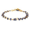 2 Rows Of Blue Sapphire Gemstone Round Faceted Bead Bracelet BS-1021