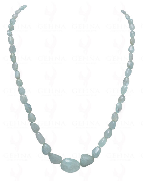 Aquamarine Gemstone Uneven Shaped Tumble String Necklace NS-1021