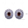 Simulated Diamond & Tourmaline Studded Earrings FE-1021