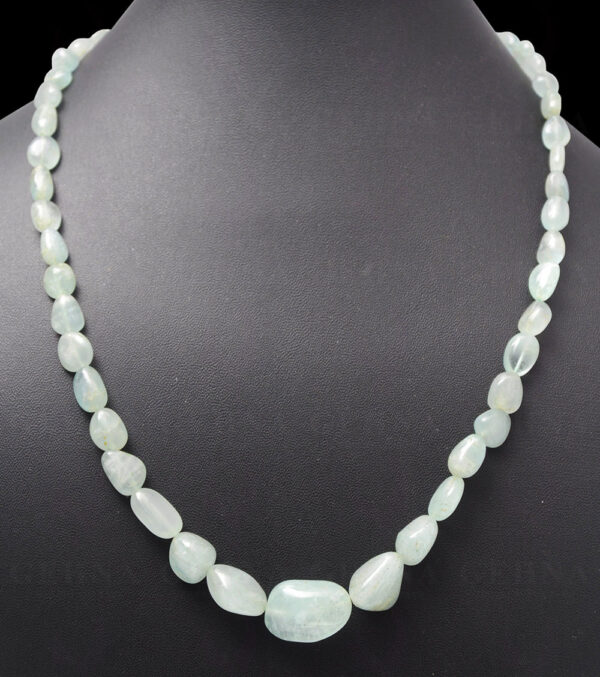 Aquamarine Gemstone Uneven Shaped Tumble String Necklace NS-1021