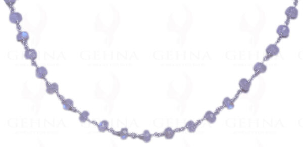 18" White Moonstone Bead Chain In .925 Sterling Silver CS-1021